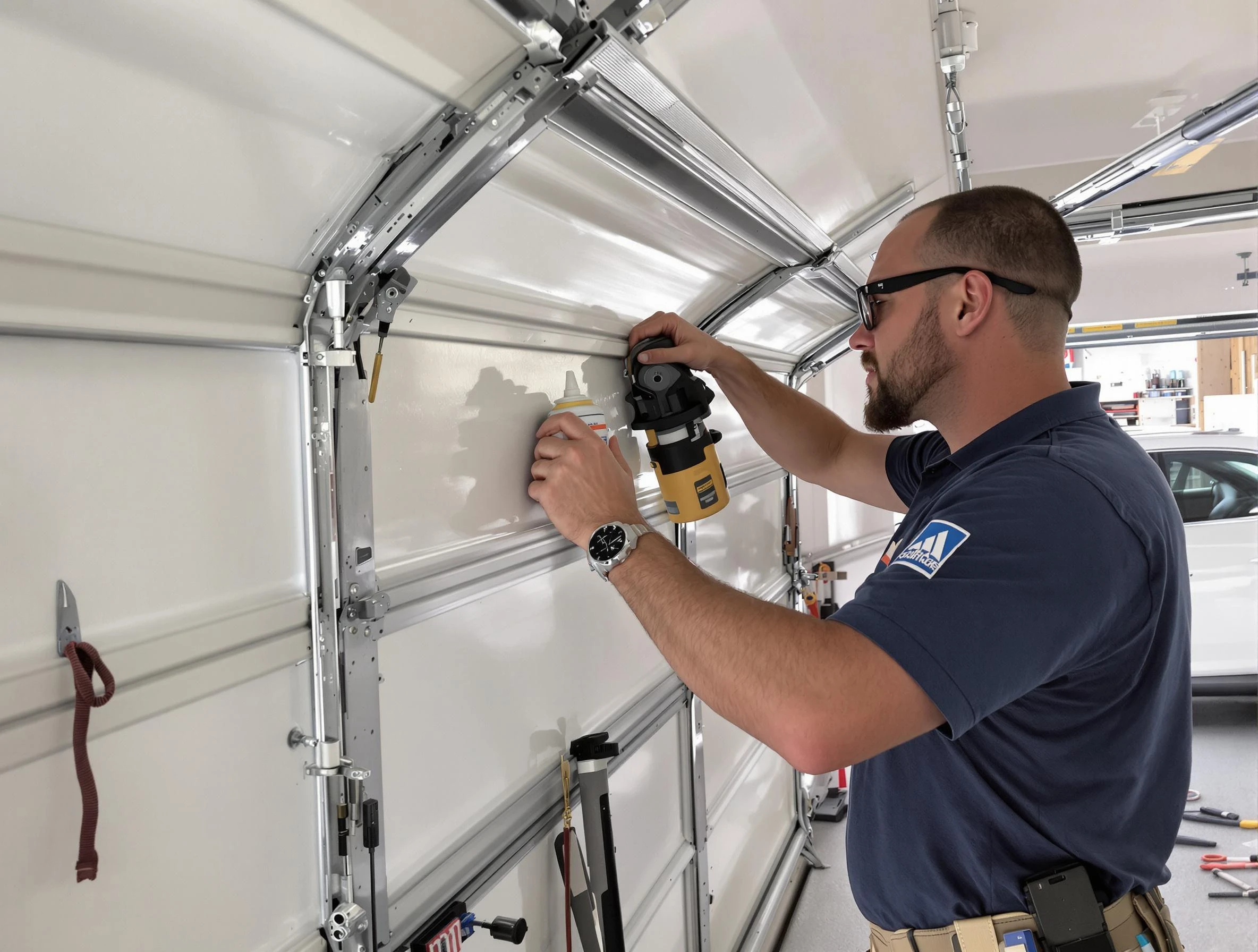 Springfield Garage Door Repair technician performing comprehensive noise reduction service in Springfield